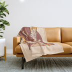 Neutral 70s Western Boots Throw Blanket Gallery Image 1