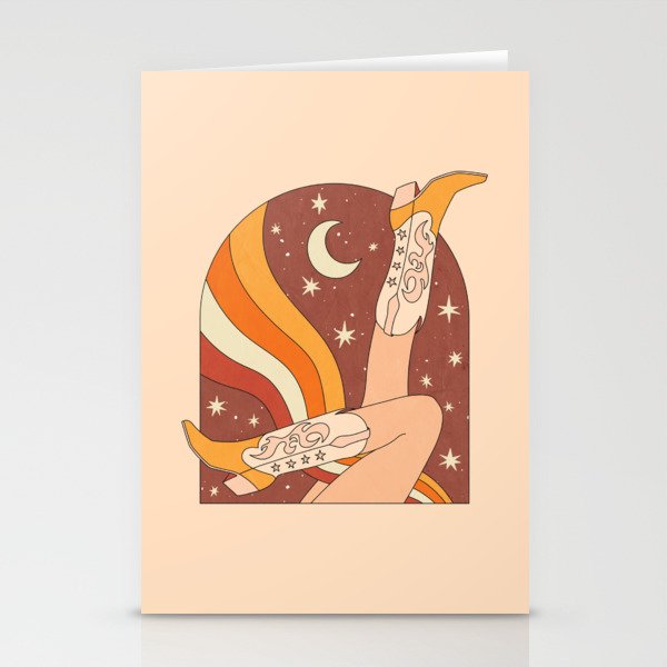 Neutral 70s Western Boots Stationery Card Gallery Image 2