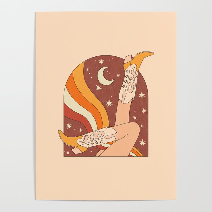 Neutral 70s Western Boots Poster Gallery Image 4