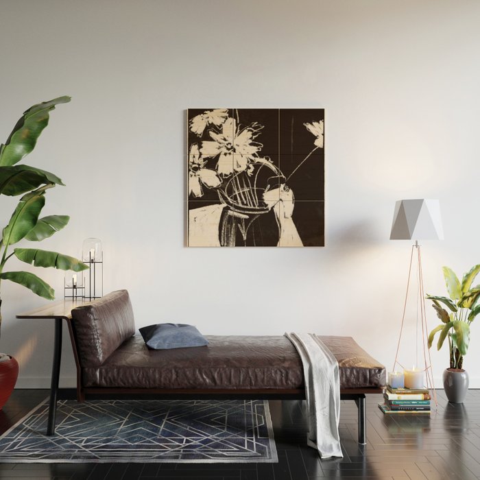 Flowers in The Vase 3 Wood Wall Art Gallery Image 2