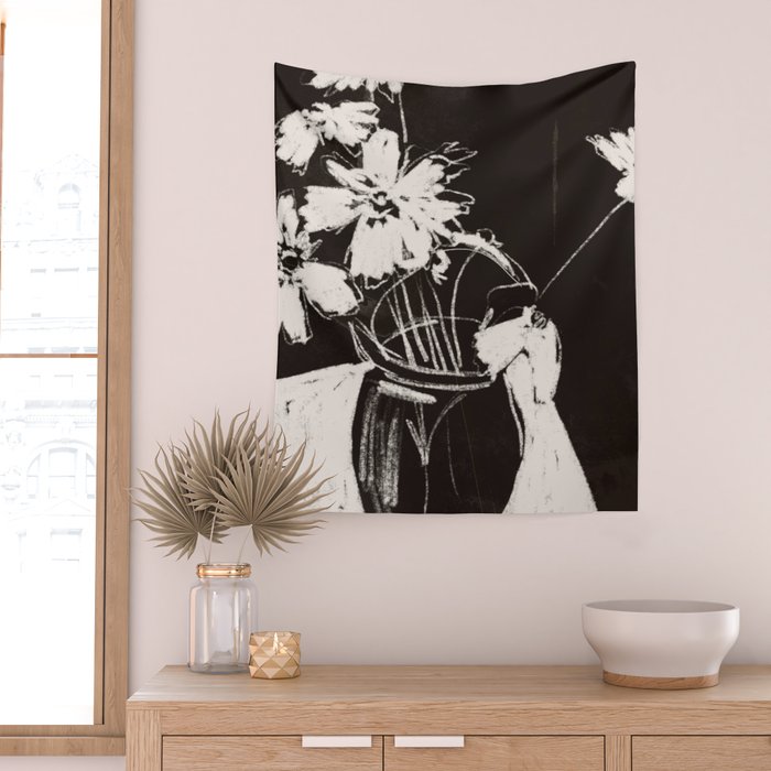 Flowers in The Vase 3 Wall Tapestry Gallery Image 2