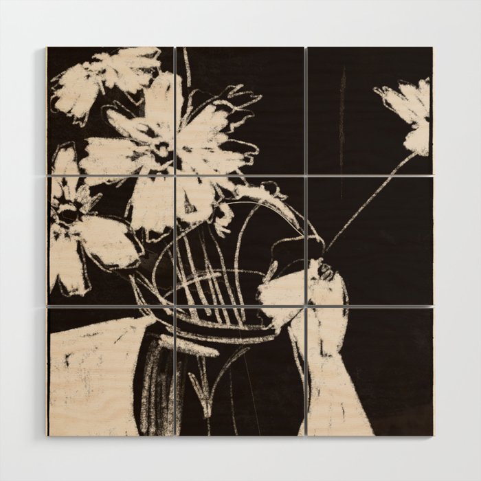 Flowers in The Vase 3 Wood Wall Art Gallery Image 1