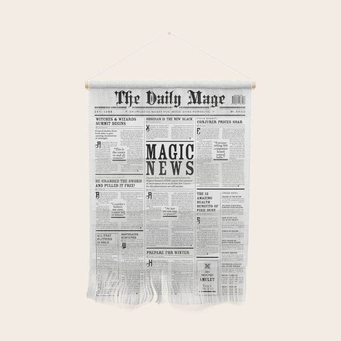 The Daily Mage Fantasy Newspaper Wall Hanging Gallery Image 1
