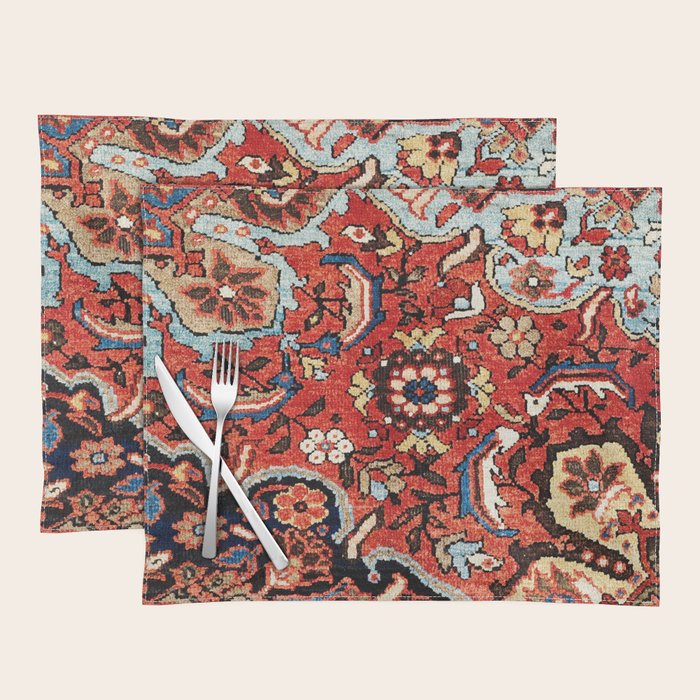Mahal Vagireh Arak West Persian Rug Sampler Print Placemat Gallery Image 1