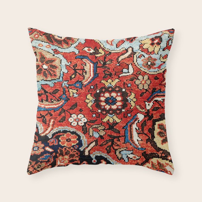 Mahal Vagireh Arak West Persian Rug Sampler Print Throw Pillow Gallery Image 6