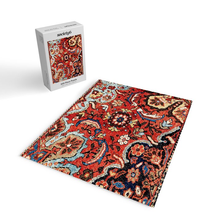 Mahal Vagireh Arak West Persian Rug Sampler Print Jigsaw Puzzle Gallery Image 2