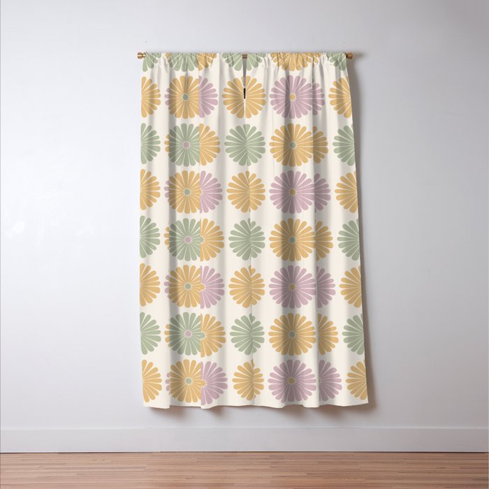 Retro Summer Daisies III Window Curtain Gallery Image 3