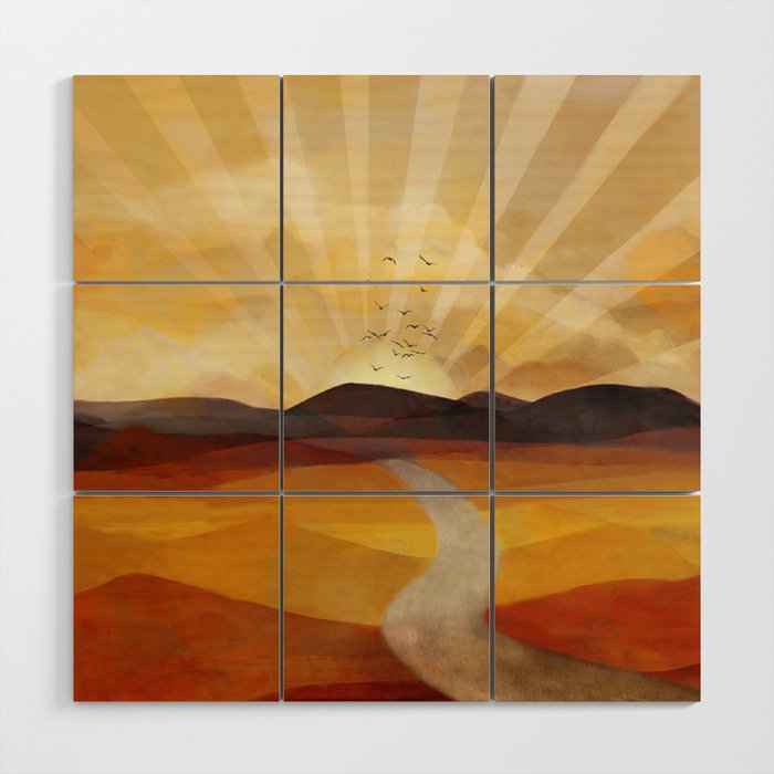Desert in the Golden Sun Glow II Wood Wall Art Gallery Image 1