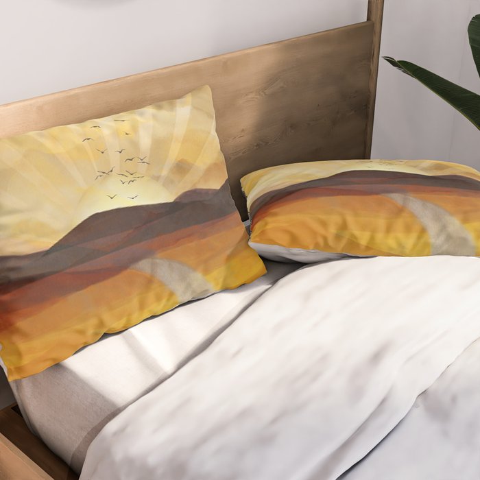 Desert in the Golden Sun Glow II Pillow Sham Gallery Image 2