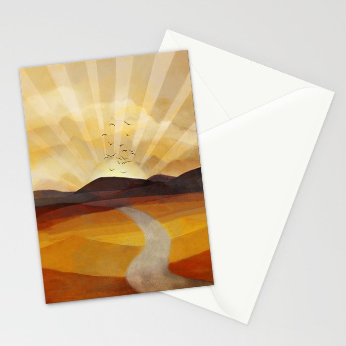 Desert in the Golden Sun Glow II Stationery Card Gallery Image 2