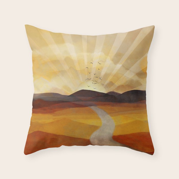 Desert in the Golden Sun Glow II Throw Pillow Gallery Image 1