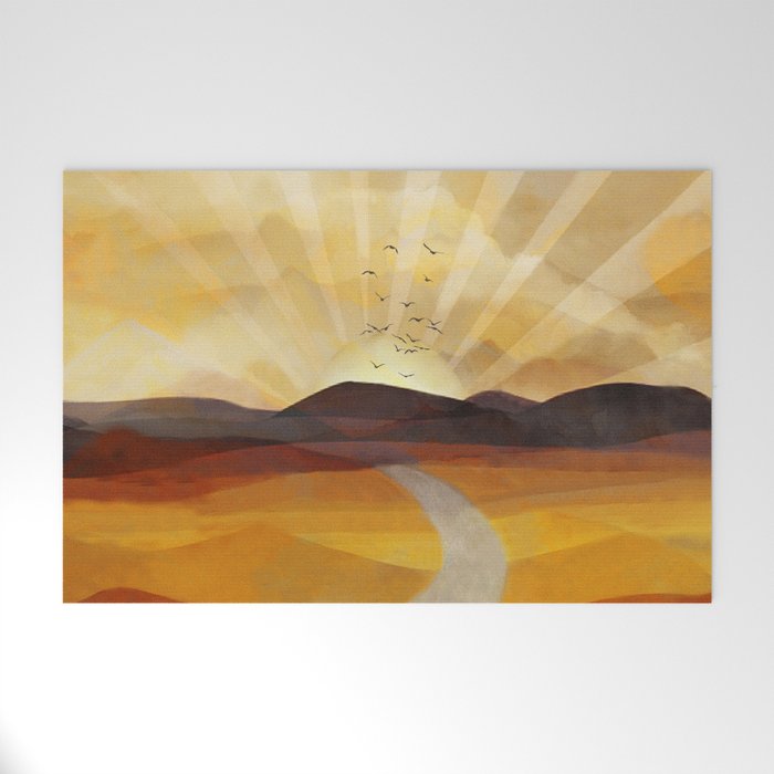 Desert in the Golden Sun Glow II Welcome Mat Gallery Image 1