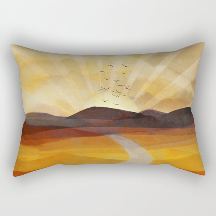 Desert in the Golden Sun Glow II Rectangular Pillow Gallery Image 2