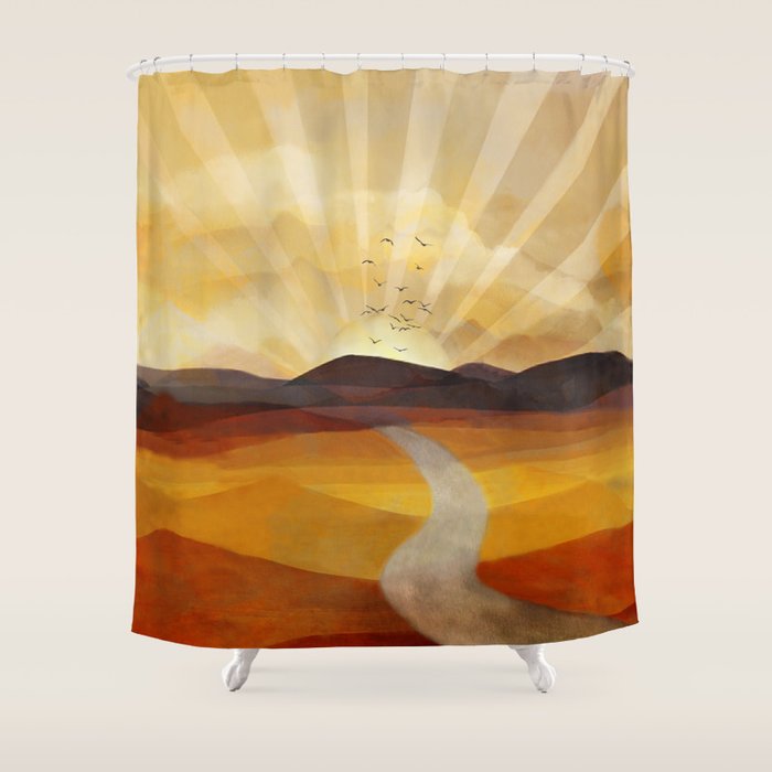 Desert in the Golden Sun Glow II Shower Curtain Gallery Image 1