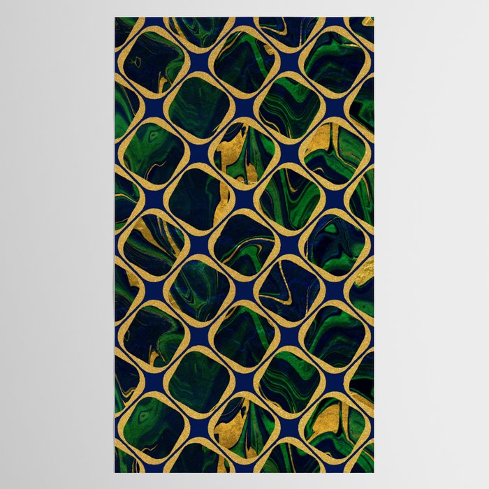 Rhapsody in Blue and Green and Gold Tablecloth Gallery Image 2