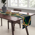 Rhapsody in Blue and Green and Gold Table Runner Gallery Image 2