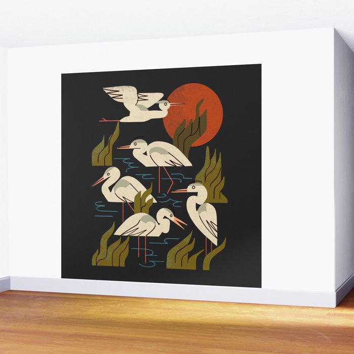 Five Heron Flock Wall Mural Gallery Image 2