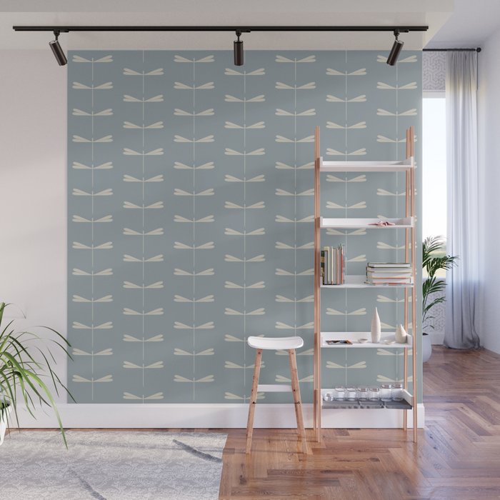 Dragonfly Pattern IX Soft Blue Wall Mural Gallery Image 1