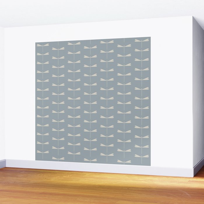 Dragonfly Pattern IX Soft Blue Wall Mural Gallery Image 2