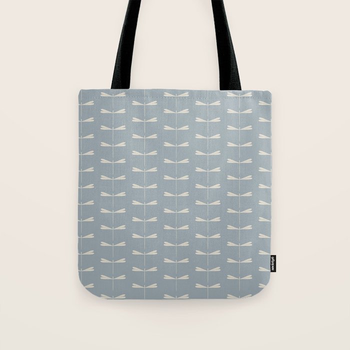 Dragonfly Pattern IX Soft Blue Tote Bag Gallery Image 1
