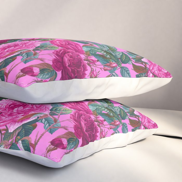  Pink Floral Garden Pillow Sham Gallery Image 3