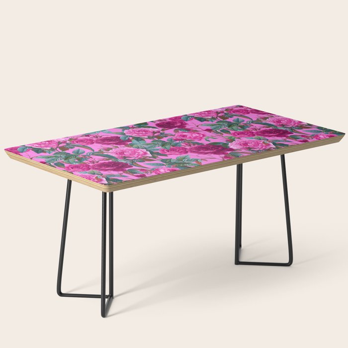 Pink Floral Garden Coffee Table Gallery Image 1