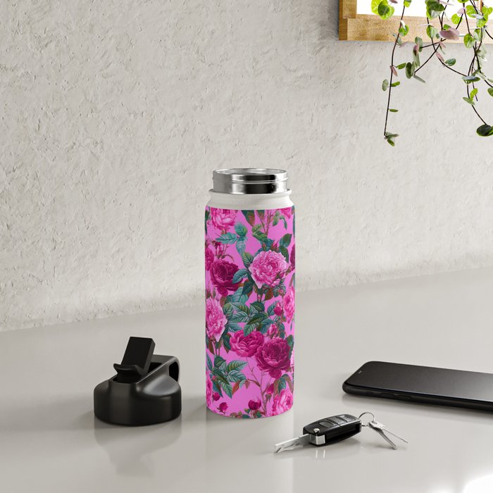  Pink Floral Garden Water Bottle Gallery Image 4