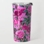  Pink Floral Garden Travel Mug Gallery Image 2