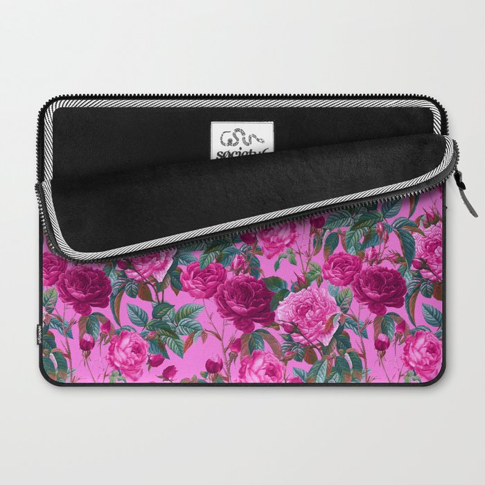  Pink Floral Garden Laptop Sleeve Gallery Image 2