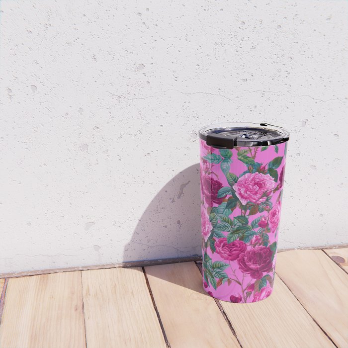  Pink Floral Garden Travel Mug Gallery Image 4