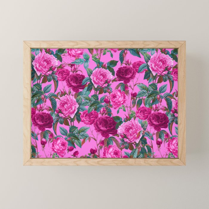  Pink Floral Garden Mini Art Print Gallery Image 1