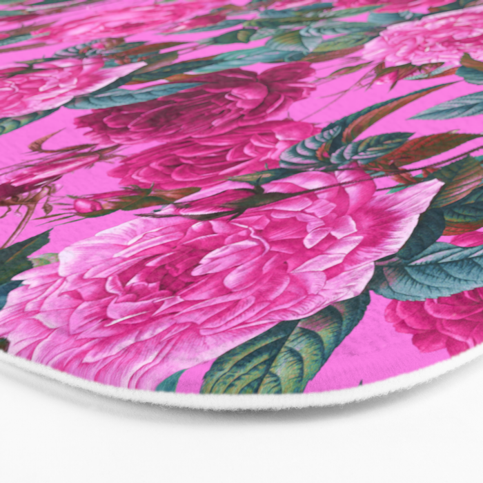  Pink Floral Garden Bath Mat Gallery Image 3
