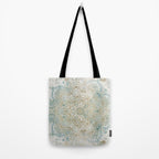Mandala Flower, Teal and Gold, Floral Prints Tote Bag Gallery Image 2