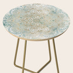Mandala Flower, Teal and Gold, Floral Prints Side Table Gallery Image 2