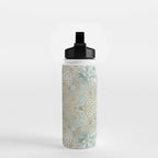 Mandala Flower, Teal and Gold, Floral Prints Water Bottle Gallery Image 2