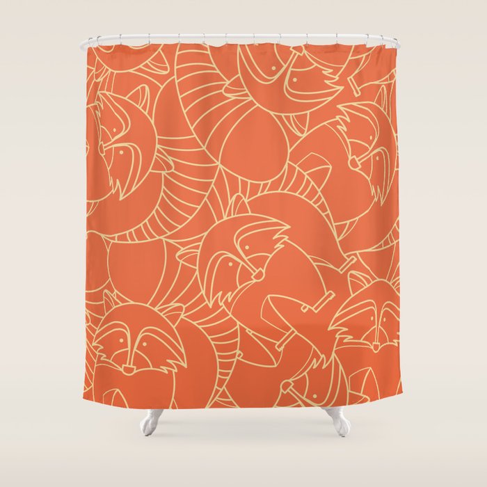 Minimalist Raccoon Shower Curtain Gallery Image 1