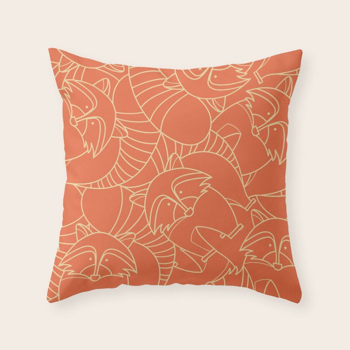 Minimalist Raccoon Throw Pillow Gallery Image 6