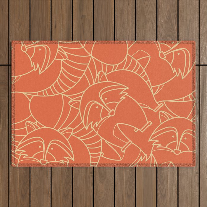 Minimalist Raccoon Outdoor Rug Gallery Image 1