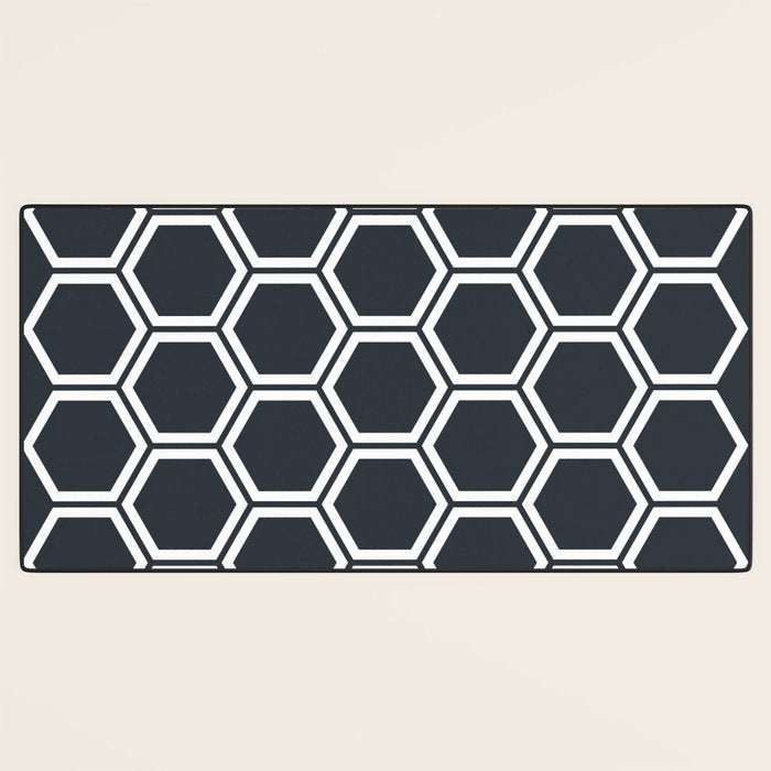 Hexagon Black Desk Mat Gallery Image 3