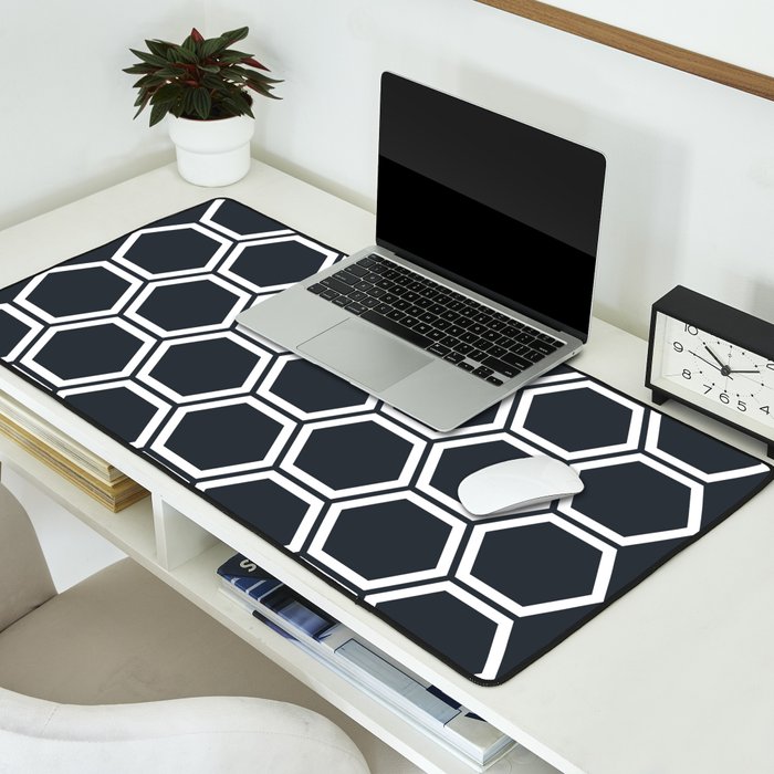 Hexagon Black Desk Mat Gallery Image 2