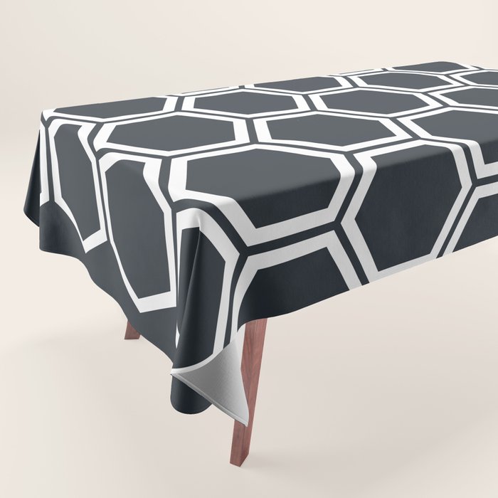 Hexagon Black Tablecloth Gallery Image 1