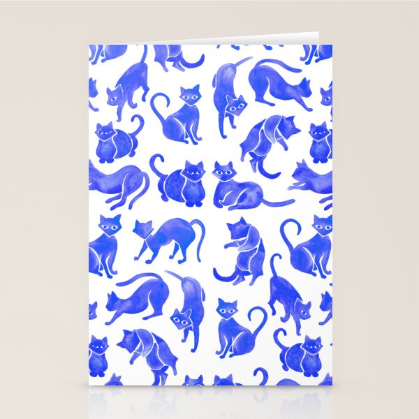 Cat Positions - Blue Palette Stationery Card Gallery Image 2