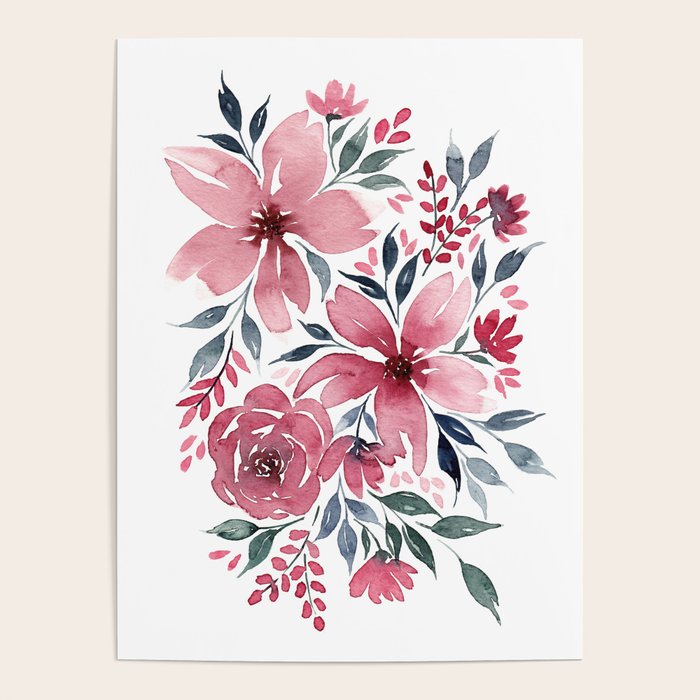 Modern Watercolor Florals No. 2 Poster Gallery Image 4