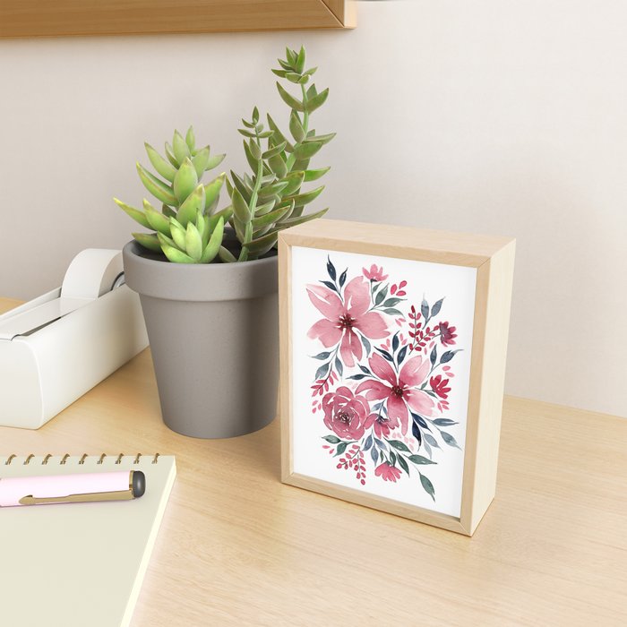 Modern Watercolor Florals No. 2 Mini Art Print Gallery Image 2