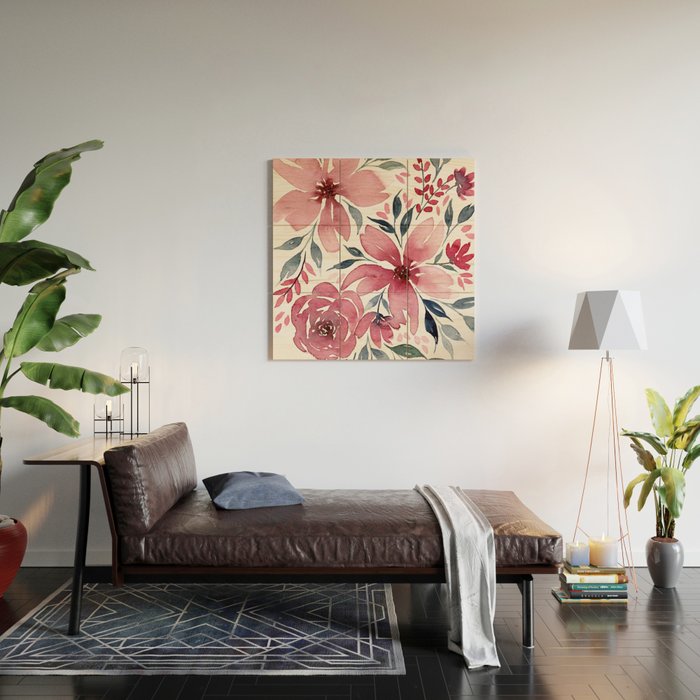 Modern Watercolor Florals No. 2 Wood Wall Art Gallery Image 2