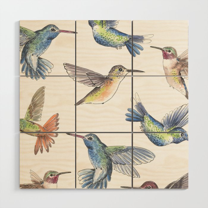 Hummingbirds Wood Wall Art Gallery Image 1