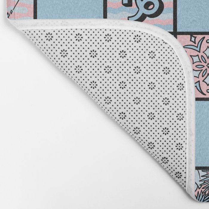 Capricorn Checkered Print Bath Mat Gallery Image 2