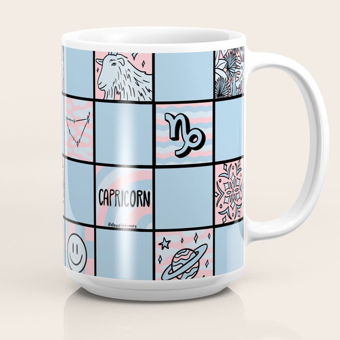 Capricorn Checkered Print Coffee Mug Gallery Image 2