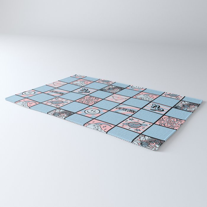 Capricorn Checkered Print Rug Gallery Image 3