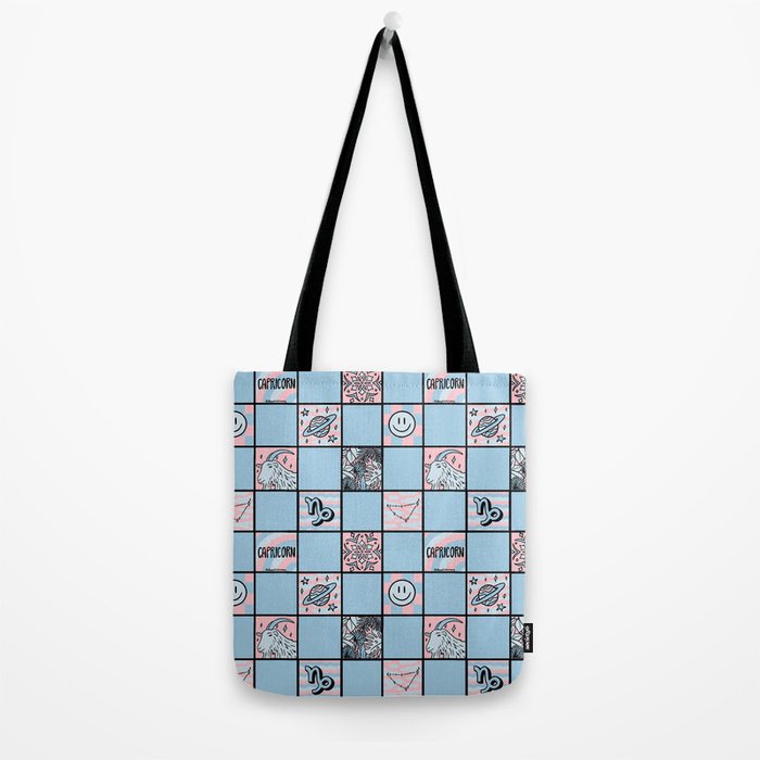 Capricorn Checkered Print Tote Bag Gallery Image 2